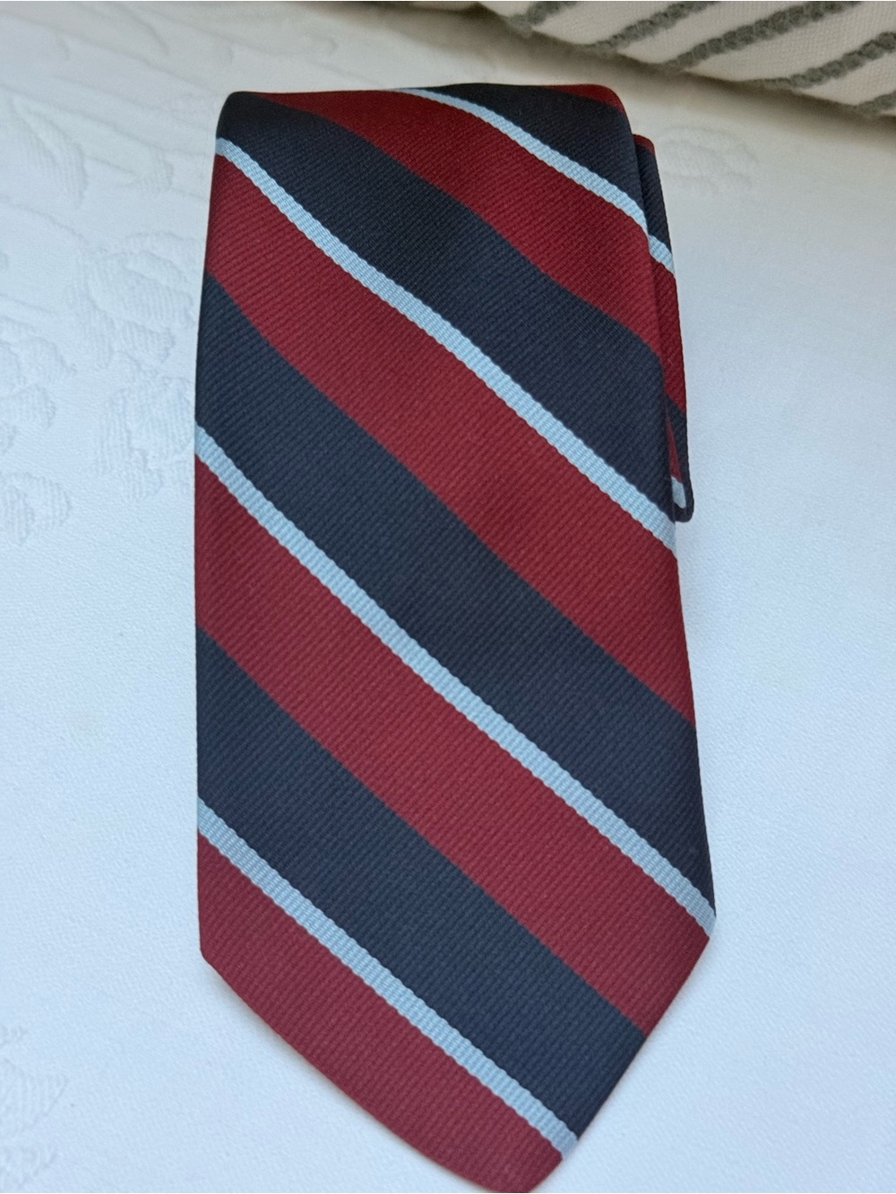 Men's Red and Navy Diagonal Stripe Tie